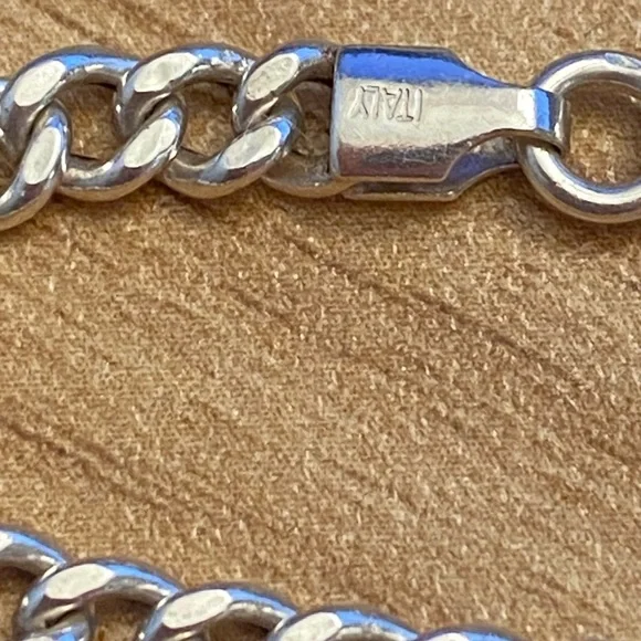 Set of Four EUC 925 Sterling Silver Curb Chain Charm Bracelets - Picture 11 of 15